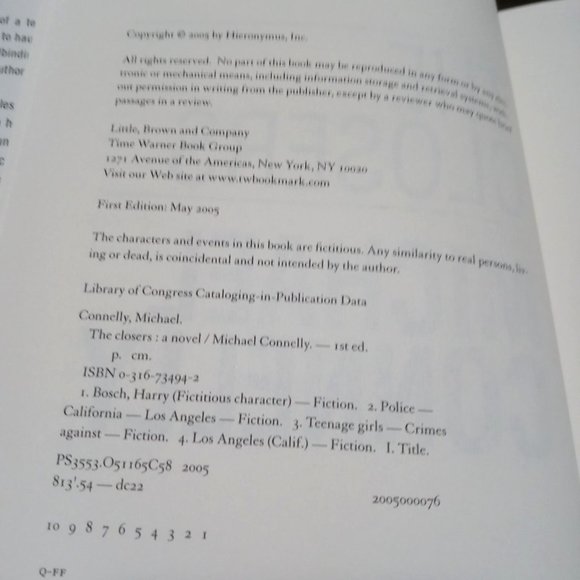 The Closers by Michael Connelly first edition 2005 Detective Harry Bosch Crime - Picture 3 of 5